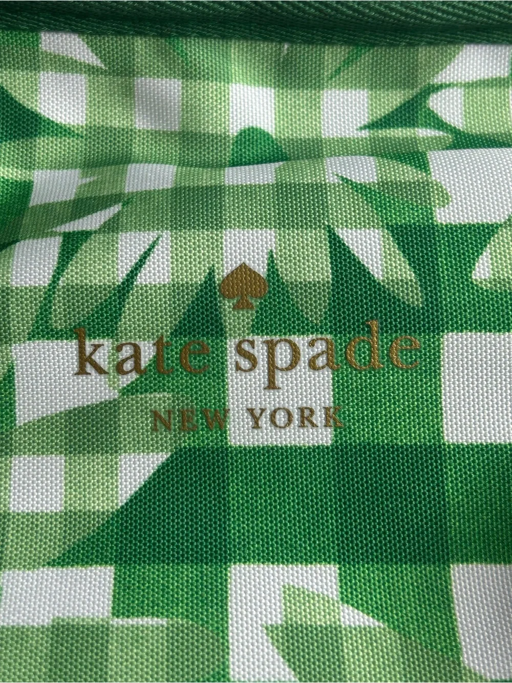 kate spade NWT Daisy Green Gingham Floral Tote Insulated Grandmacore Beach Mod